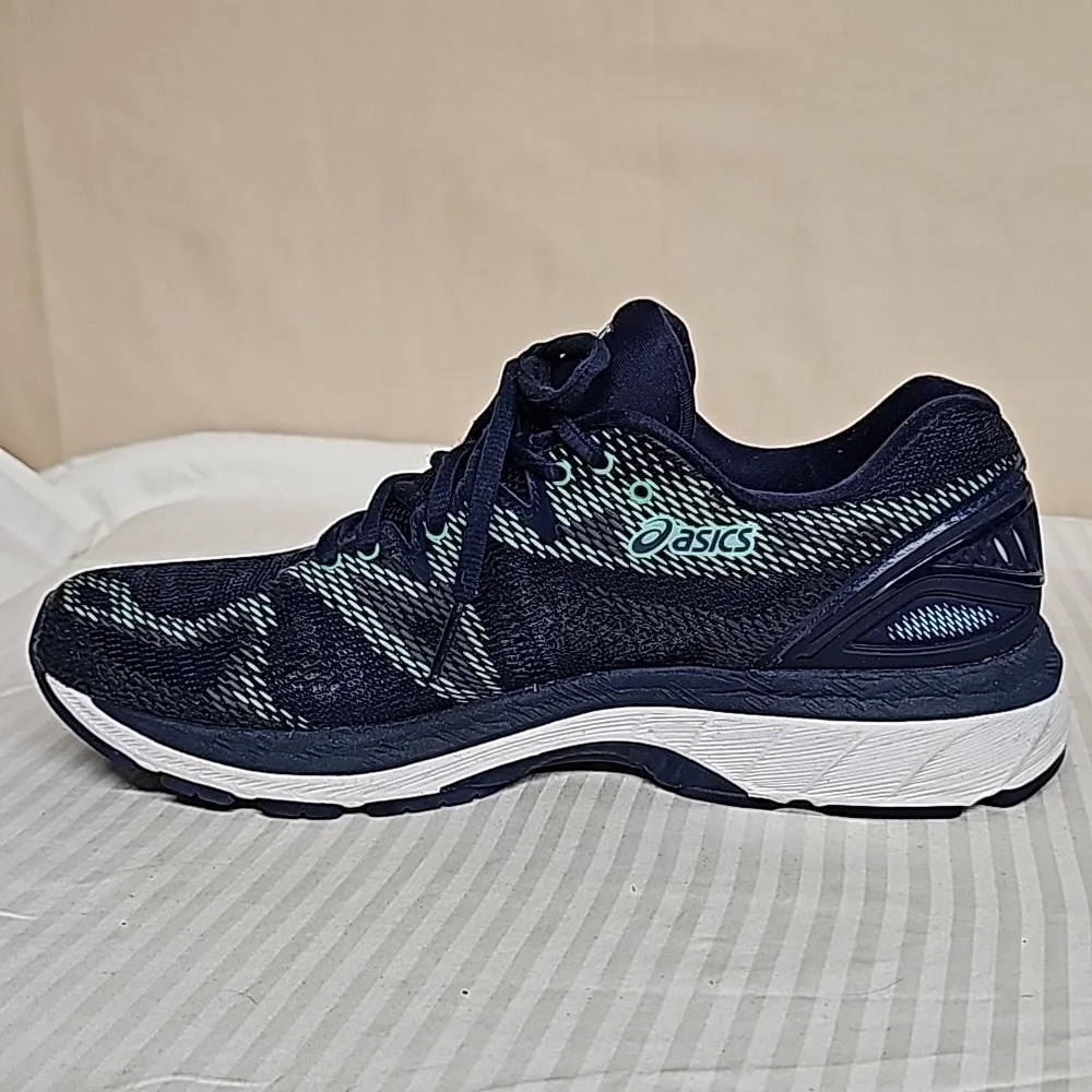 Asics Women's Navy and Aqua Running Sneakers